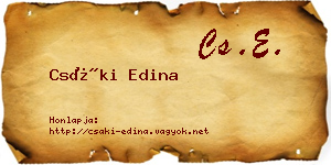 Csáki Edina névjegykártya